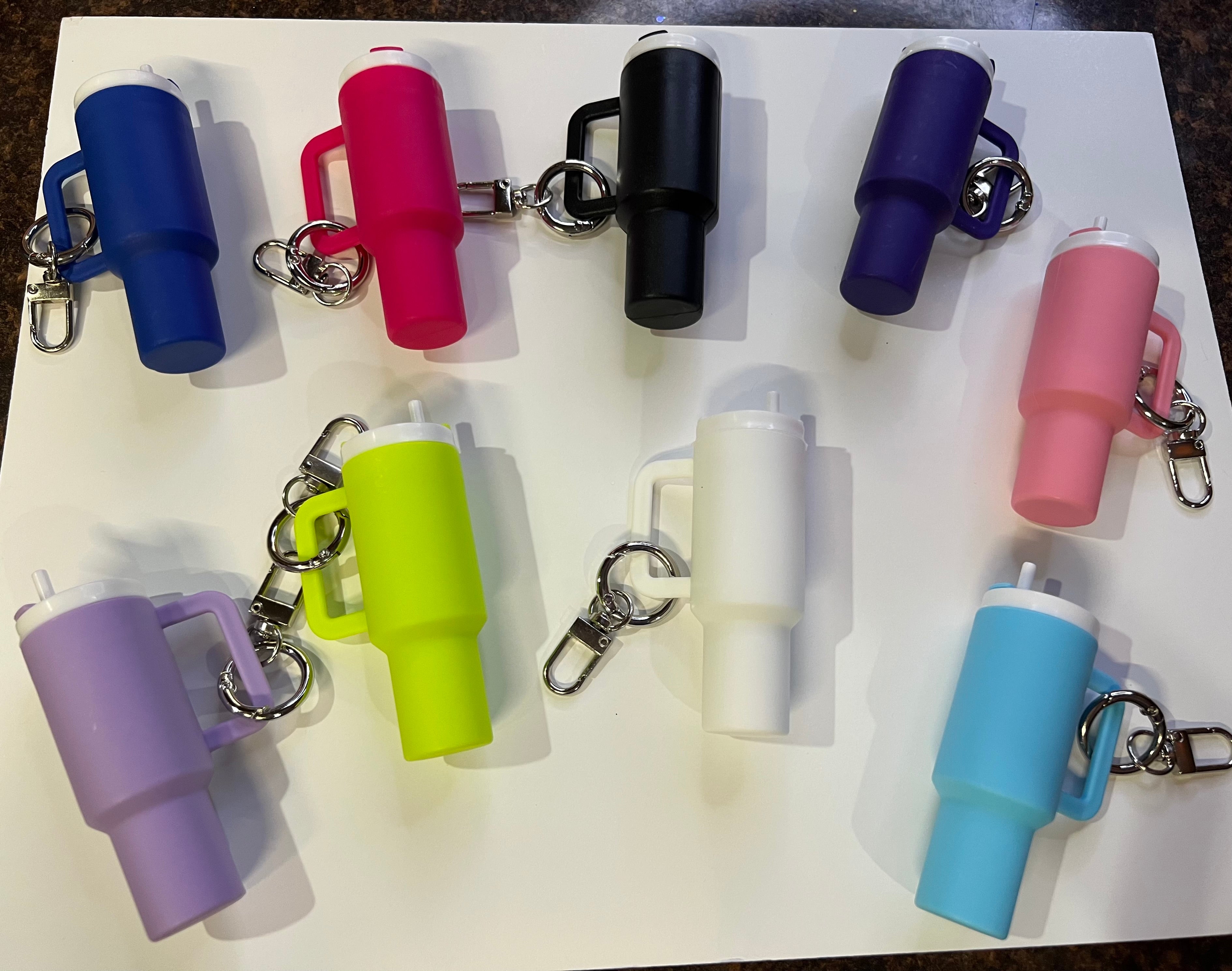 Mini Cup Chapstick Holder Keychains GlitzNJewells Mini Cup Chapstick Holder Keychains GlitzNJewells