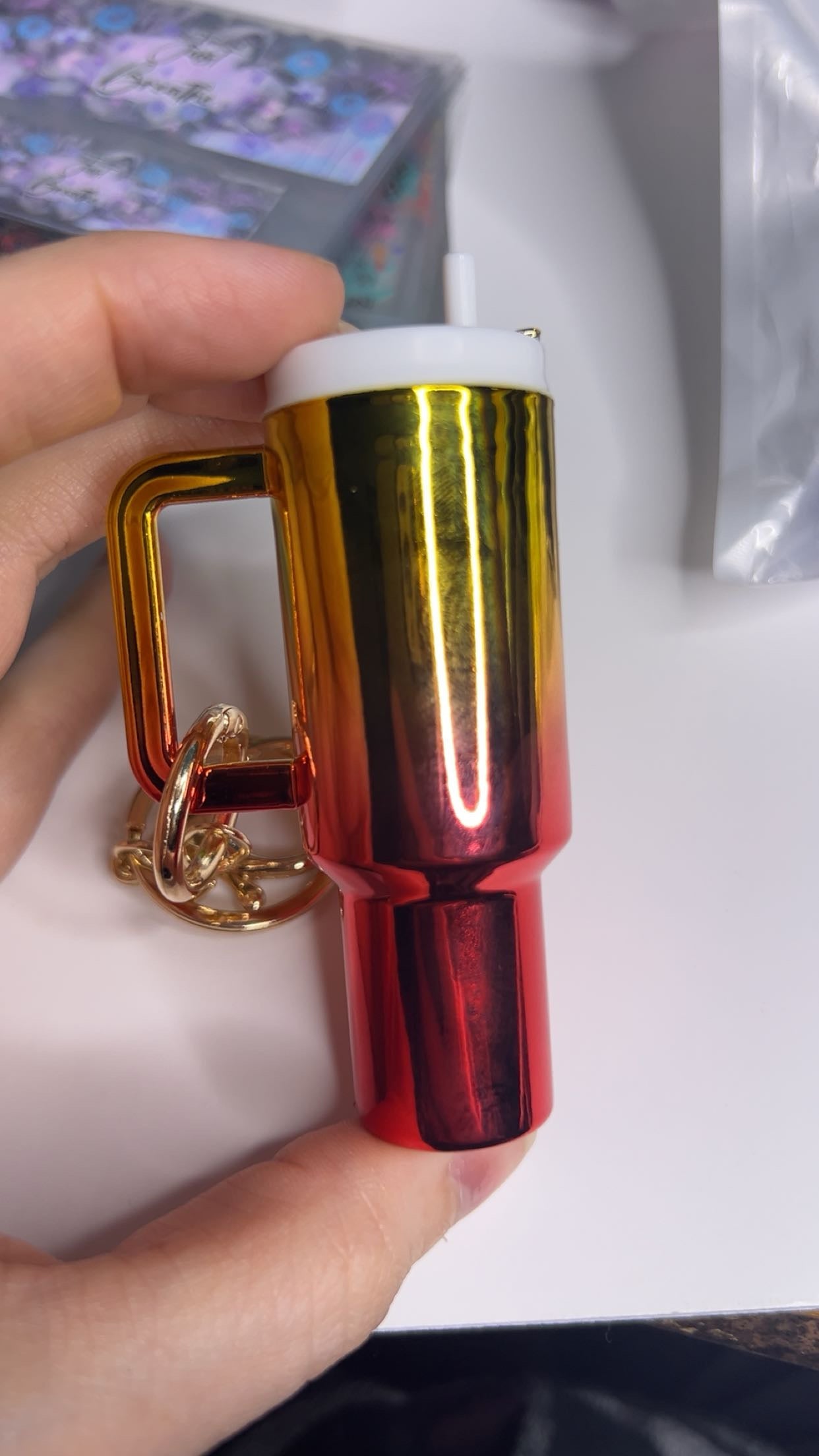 Mini Cup Chapstick Holder Keychains